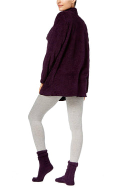 Alfani Marled Cozy Wrap/ Socks Set in Dark Fig thumbnail 2