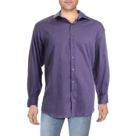Alfani Mens Bedford Regular Fit Officewear Button-down Shirt Purple