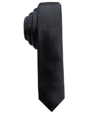 Alfani Mens Satin Solid Skinny Silk Navy One Size Navy