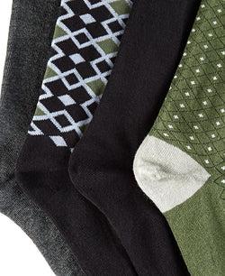 Alfani Mixed Crew Socks 4 Pk. Olive Pack thumbnail 2