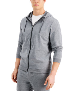 Alfani Moisture-wicking Pajama Hoodie Oxford Heather thumbnail 1