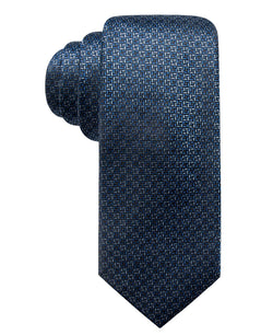 Alfani Natte Slim Silk Tie Navy thumbnail 1
