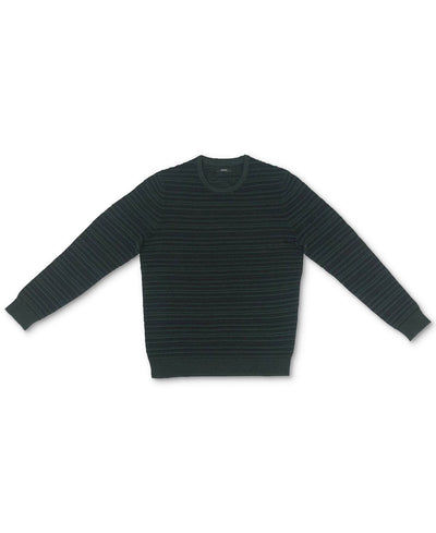 Alfani Ottoman Textured Crewneck Sweater Dense Green
