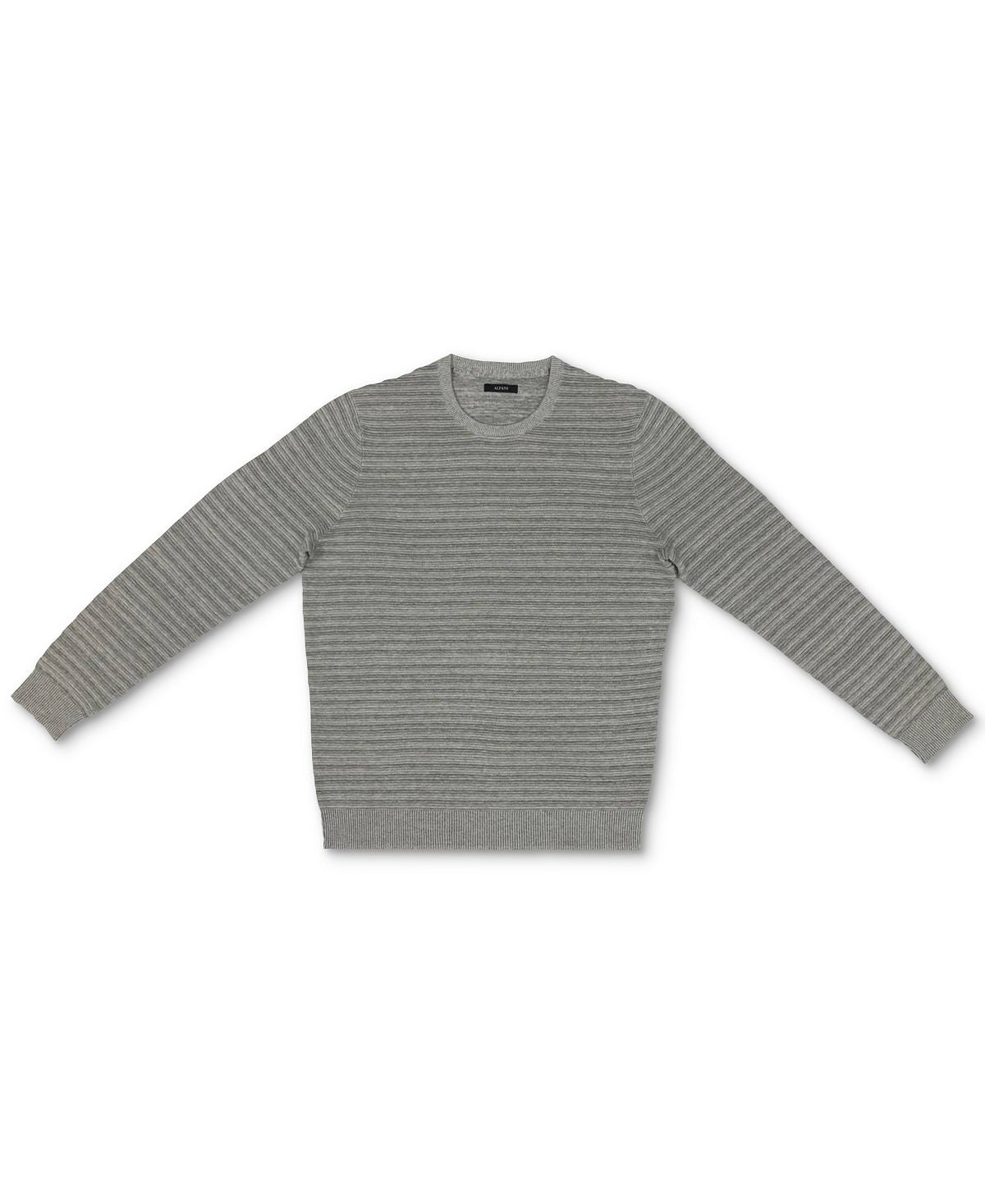 Alfani Ottoman Textured Crewneck Sweater Grey