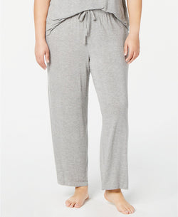 Alfani PLUS Ribbed Knit Pajama Pant in Heather Grey thumbnail 2