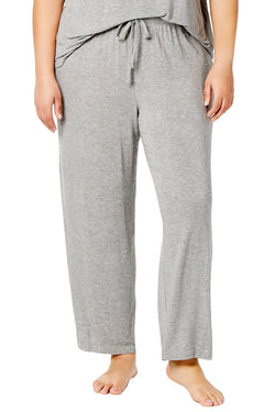 Alfani PLUS Ribbed Knit Pajama Pant in Heather Grey thumbnail 1