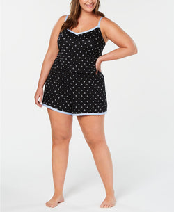 Alfani PLUS Ultra Soft Contrast Trim Pajama Romper in Pinwheel Floral thumbnail 2