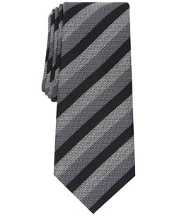 Alfani Pierrard Stripe Tie Black thumbnail 1