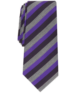 Alfani Pierrard Stripe Tie Purple thumbnail 1