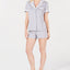 Alfani Pima Cotton Short Sleeve Top / Short Set in Heather Grey