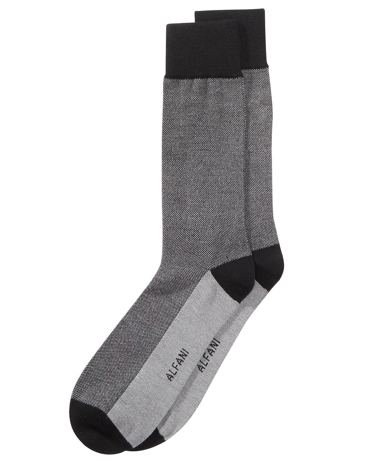 Alfani Piqu Solid Dress Socks Charcoal