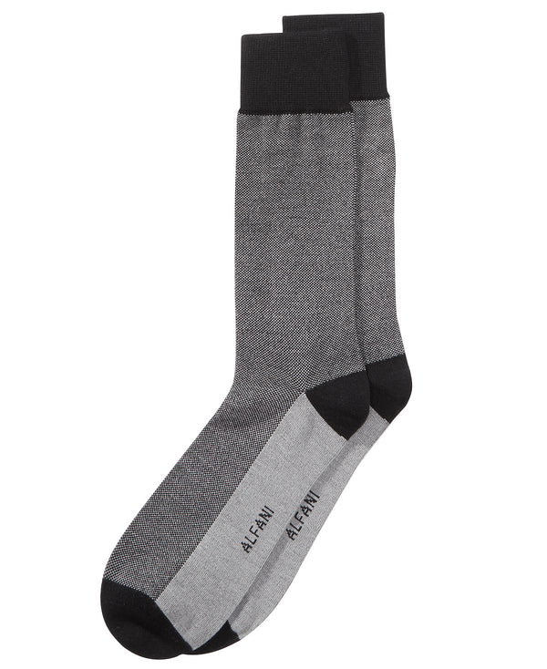 Alfani Piqu Solid Dress Socks Charcoal
