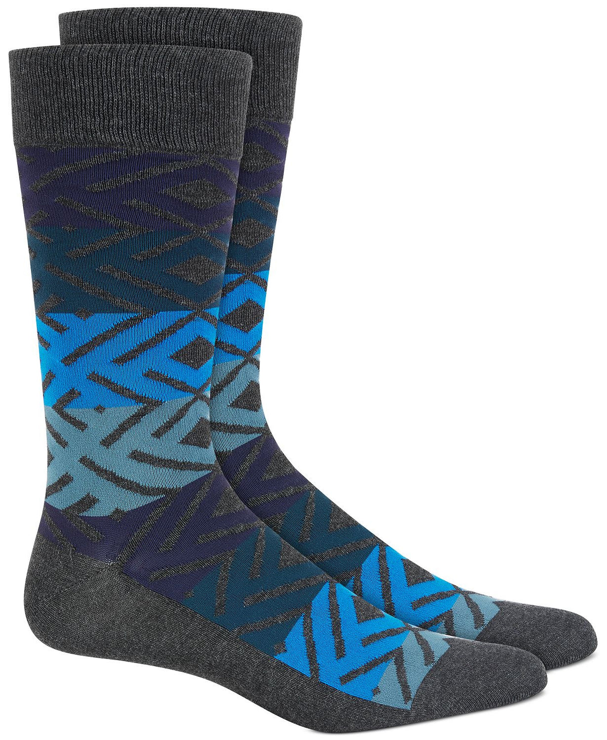 Alfani Printed Socks / Charcoal Blue