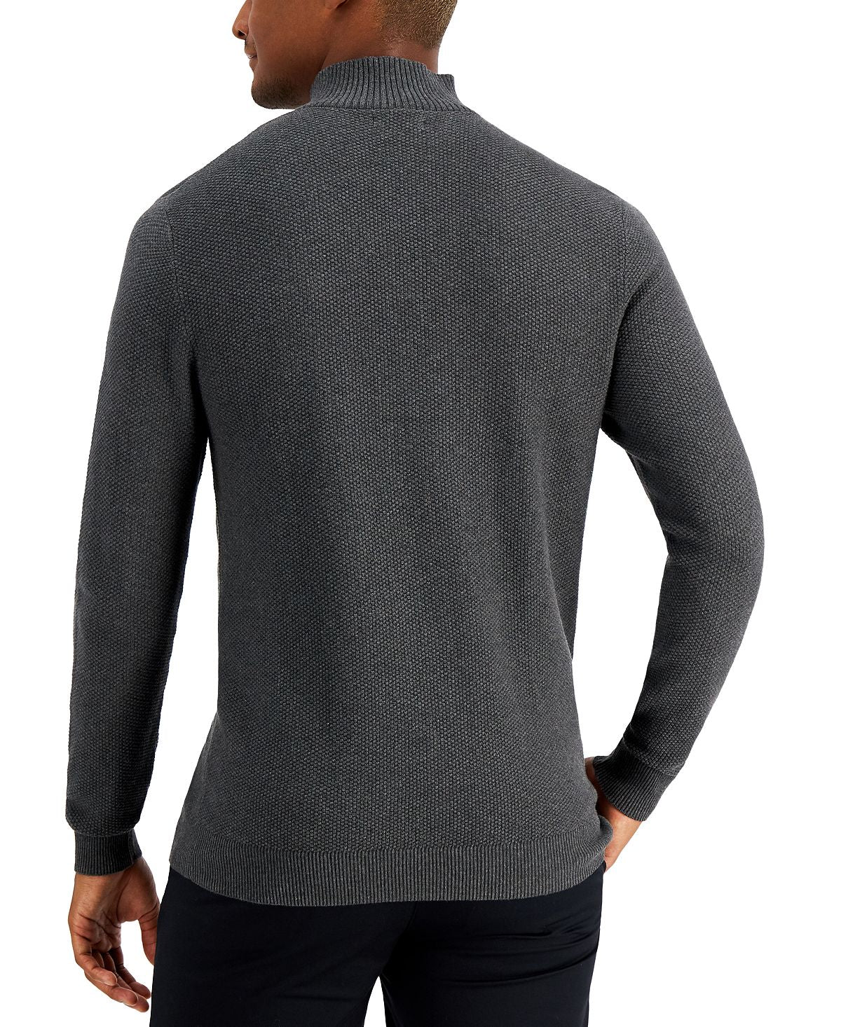 Alfani Quarter-zip Sweater Charcoal Hthr