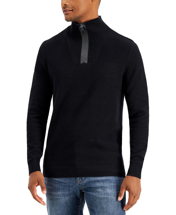 Alfani Quarter-zip Sweater Deep Black