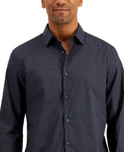Alfani Regular-fit Optic Geo-print Shirt Dark Navy Cbo thumbnail 3