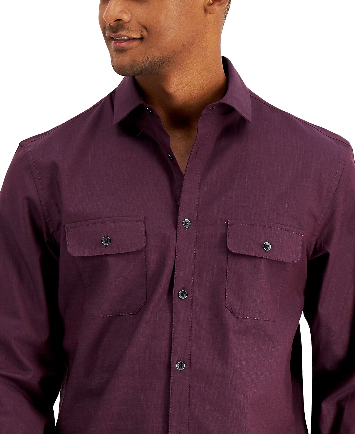 Alfani Regular-fit Solid Shirt Port