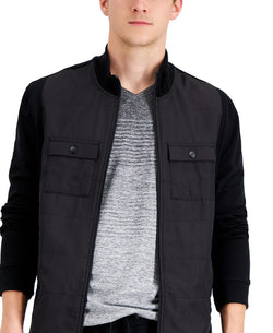 Alfani Reyes Mixed-media Jacket Black thumbnail 3