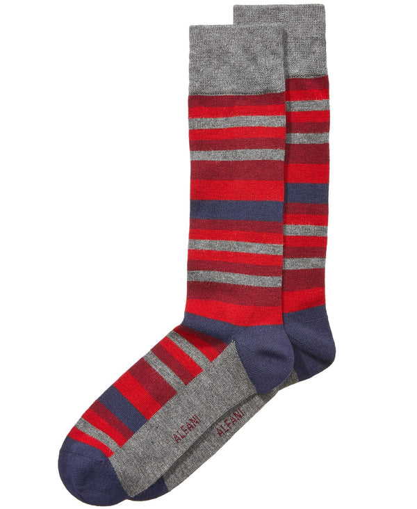 Alfani Scale Stripe Socks / Red