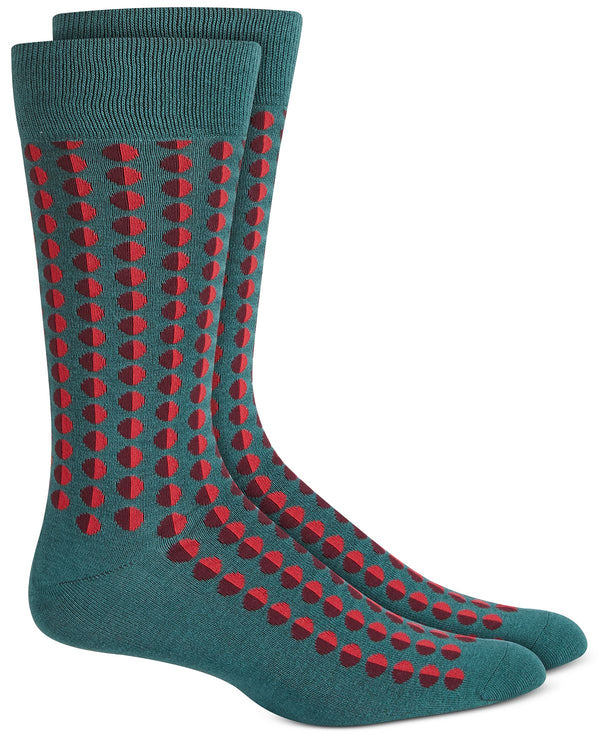 Alfani Shaded Circle Dot Socks Green