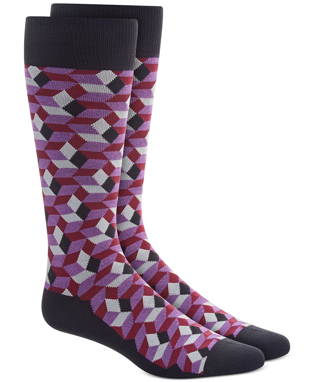 Alfani Shaded Cube Socks Purple
