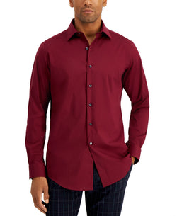 Alfani Slim Fit 2-way Stretch Performance Solid Dress Shirt Tile Red thumbnail 1