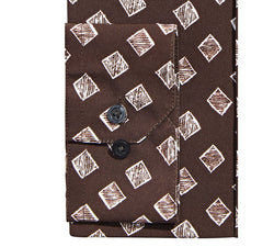 Alfani Slim Fit 4-way Stretch Dress Shirt Brown White thumbnail 3