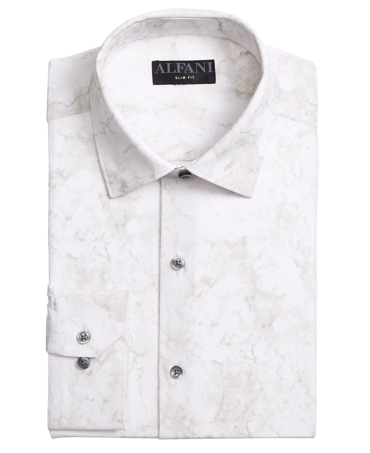 Alfani Slim Fit 4-way Stretch Dress Shirt White Grey