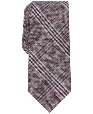 Alfani Slim Plaid Tie Charcoal