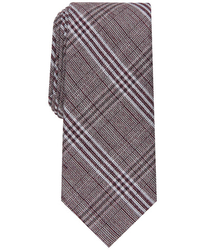 Alfani Slim Plaid Tie Charcoal