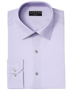 Alfani Slim-fit Performance Stretch Solid Dress Shirt Lavender thumbnail 1