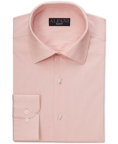 Alfani Slim-fit Performance Stretch Solid Dress Shirt Pale Pink