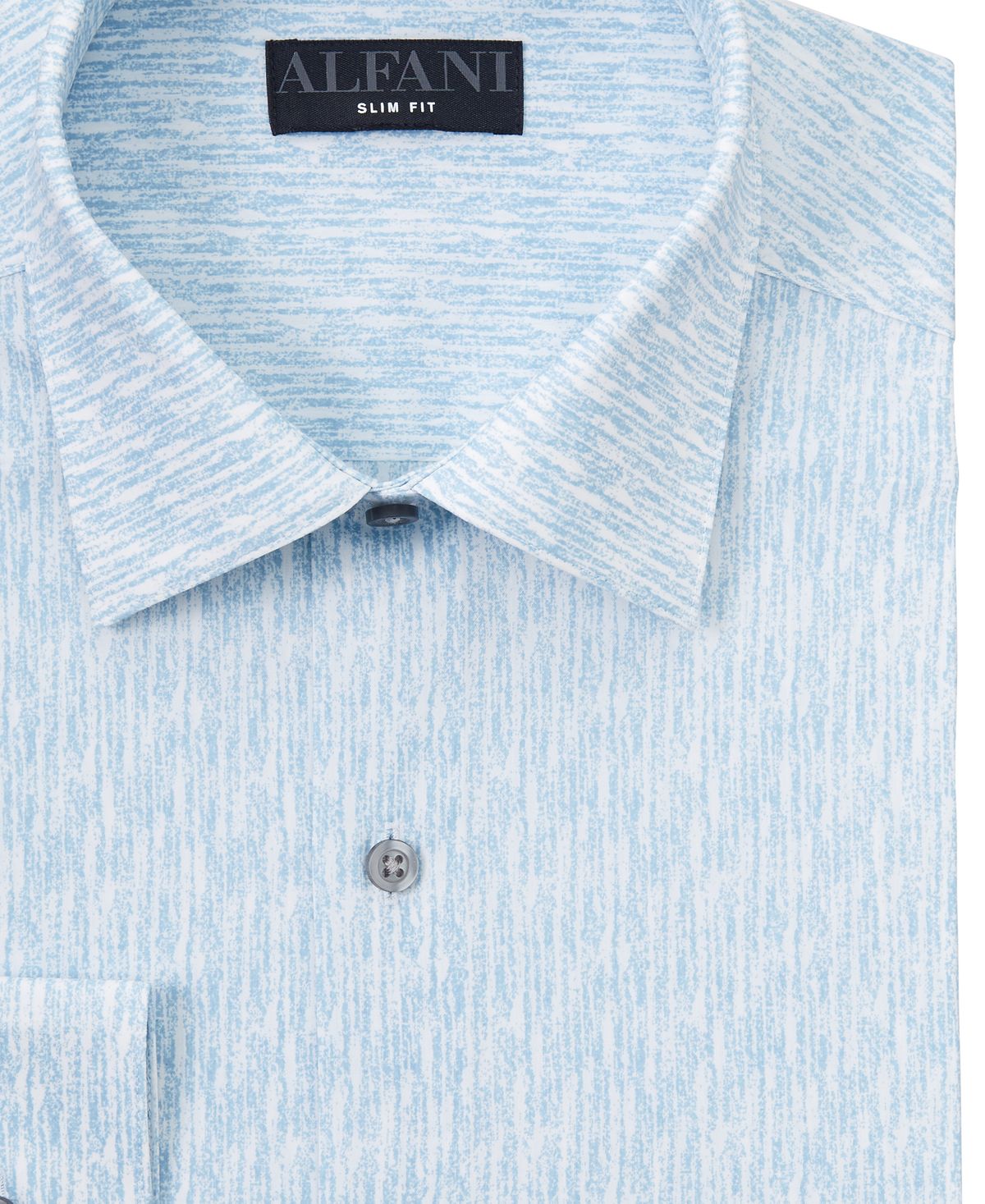 Alfani Slim-fit Performance Stretch Texture-print Dress Shirt Lt Blue White