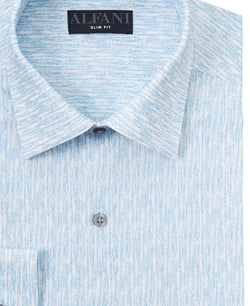Alfani Slim-fit Performance Stretch Texture-print Dress Shirt Lt Blue White thumbnail 2