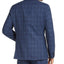 Alfani Slim-fit Stretch Navy Blue Plaid Suit Jacket Navy