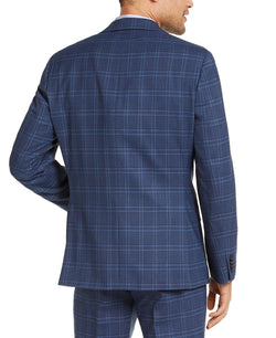 Alfani Slim-fit Stretch Navy Blue Plaid Suit Jacket Navy thumbnail 2