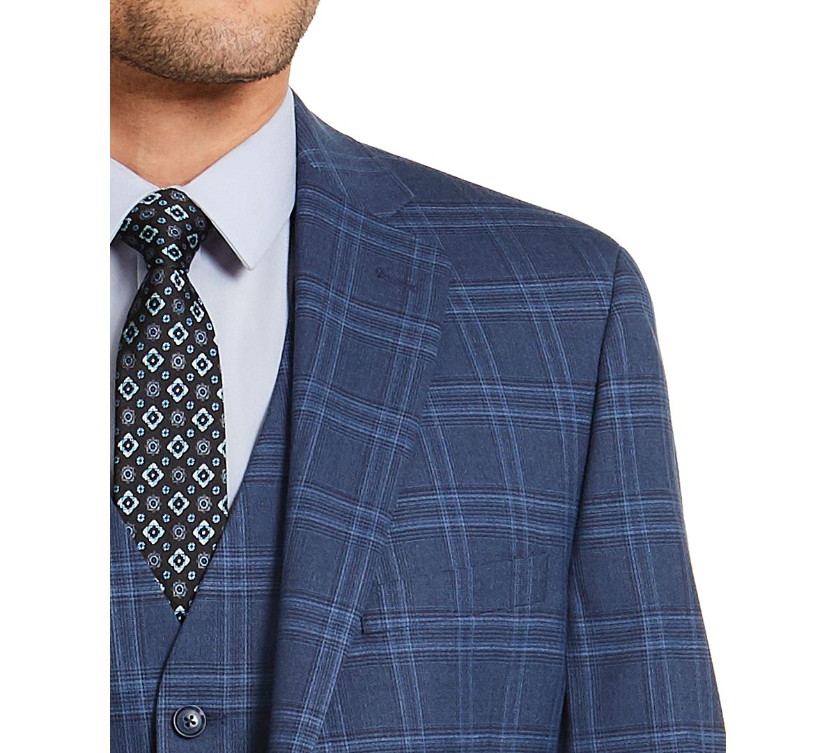Alfani Men's Slim Fit Stretch Solid Suit Jacket Blue Size 42
