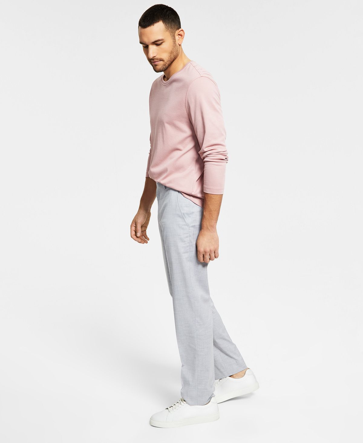 Alfani Slim-fit Stretch Solid Suit Pants Gray