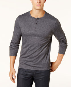 Alfani Soft Touch Stretch Henley Heather Onyx thumbnail 1