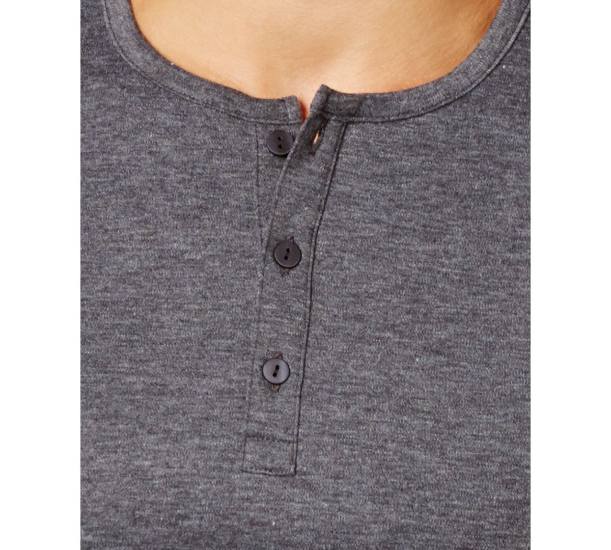 Alfani Soft Touch Stretch Henley Heather Onyx