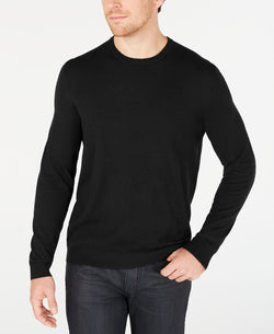 Alfani Solid Crewneck Sweater Deep Black thumbnail 1