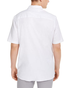 Alfani Solid Linen Blend Shirt Bright White thumbnail 2