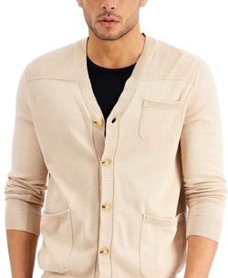 Alfani Solid Pocket Cardigan Sugar Beige thumbnail 3