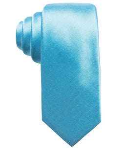 Alfani Solid Silk Slim Tie Aqua thumbnail 1