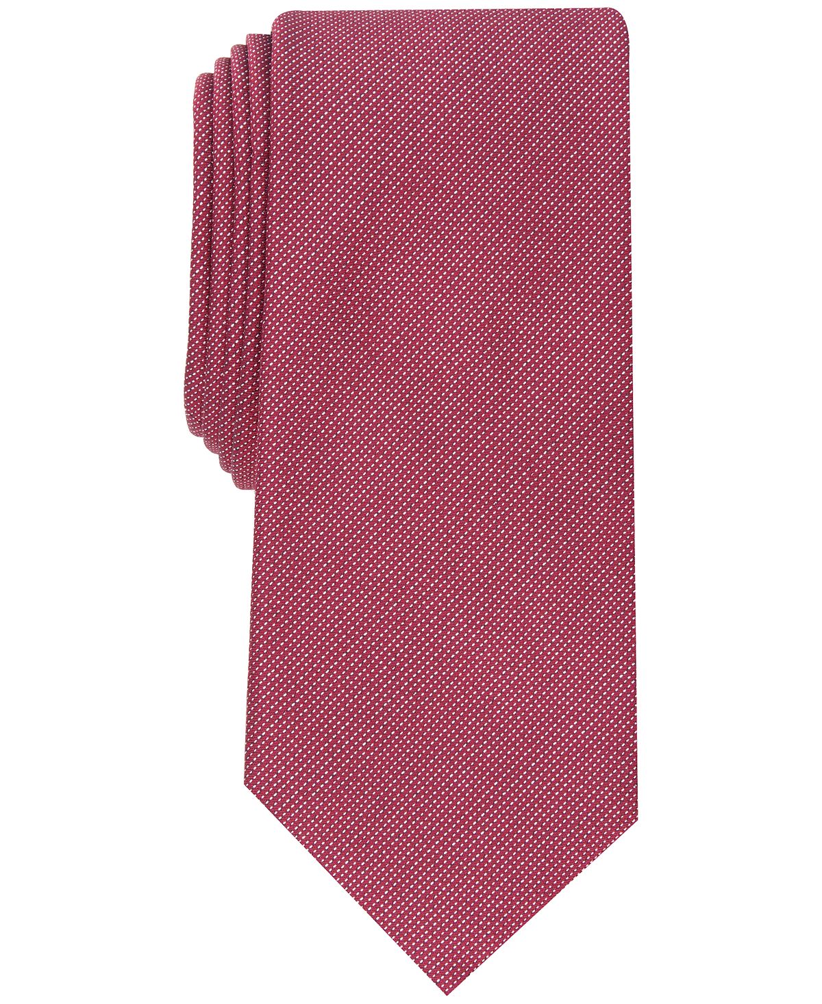 Alfani Solid Textured Slim Tie Red/Burgundy