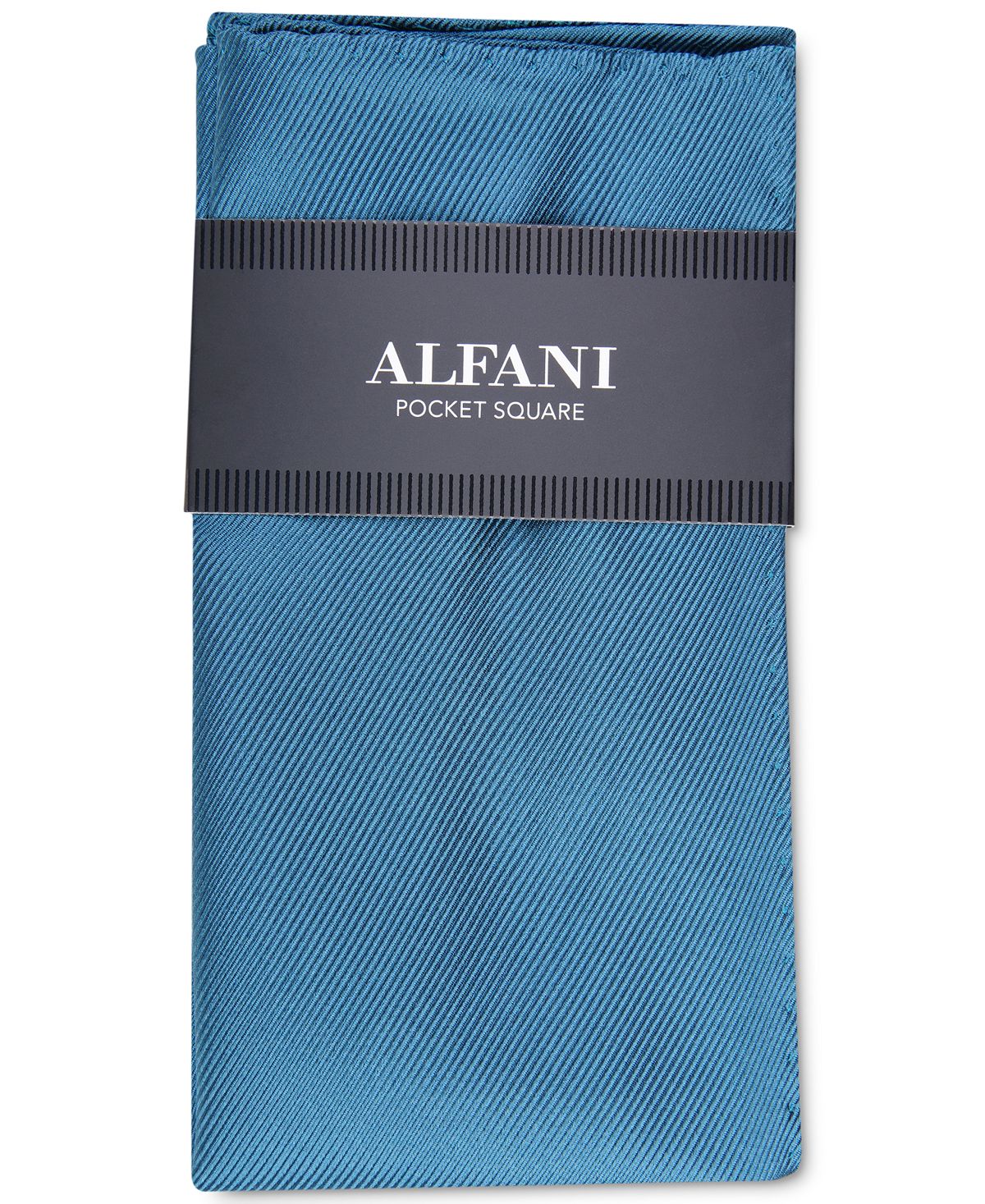 Alfani Solid Twill Silk Pocket Square Petrol