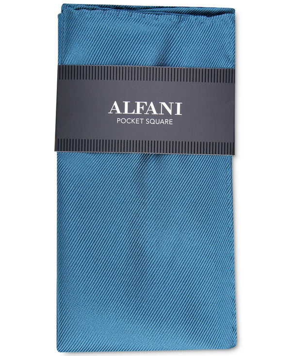 Alfani Solid Twill Silk Pocket Square Petrol