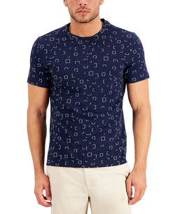 Alfani Square Graphic T-shirt Neo Navy thumbnail 1