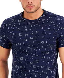 Alfani Square Graphic T-shirt Neo Navy thumbnail 2