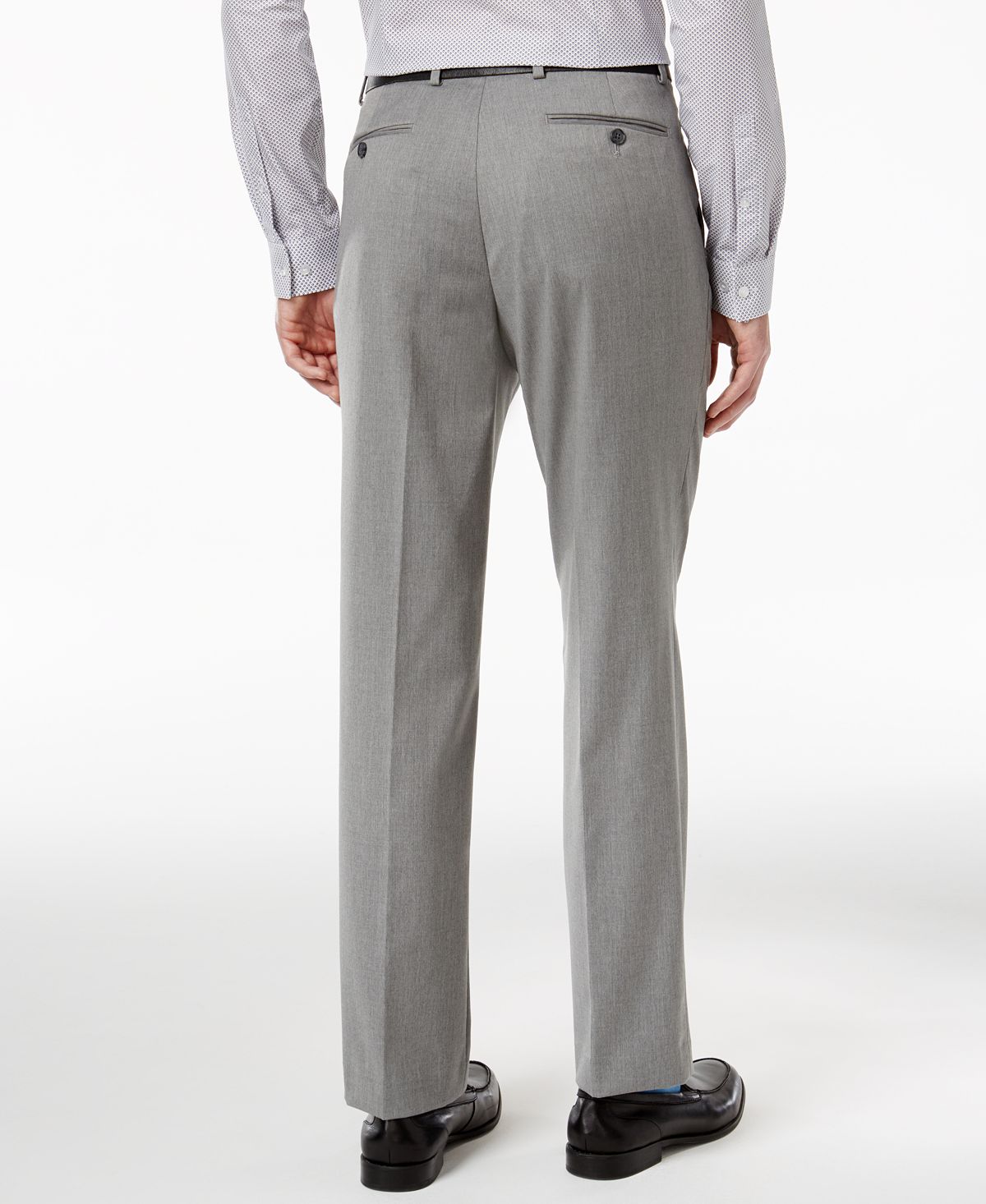 Alfani Stretch Performance Solid Slim-fit Pants Light Grey